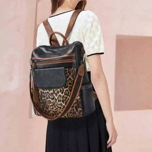 Leopard Print Backpack